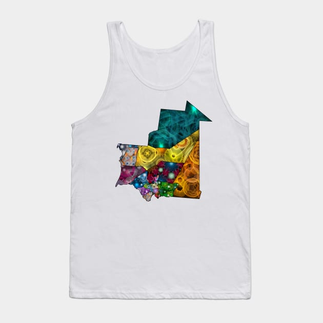 Spirograph Patterned regions of Mauritania map Tank Top by RachelEDesigns